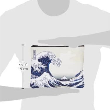 ArielWish日本限量版發行浮世絵師葛飾北斎冨嶽三十六景神奈川沖浪裏波間赤富士-拉鍊式收納包化妝包旅行包最後絕版品-細節圖10