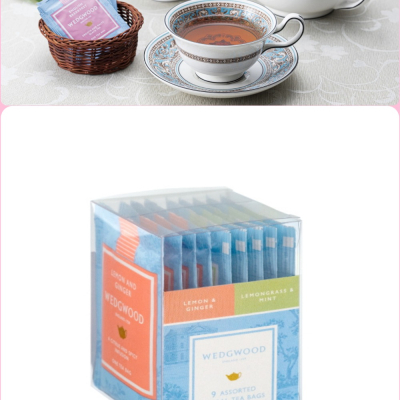 ArielWish日本帶回WEDGWOOD英式精品茶包組合婚禮小物檸檬薑茶檸檬薄荷英式下午茶禮盒附收納夾9入藍盒款-現貨