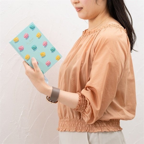 ArielWish日本Laduree隨身攜帶B6橫條紋內頁硬殼精裝版筆記本記事本緞帶書籤-燙金粉紅色花園最後一本絕版品-細節圖4