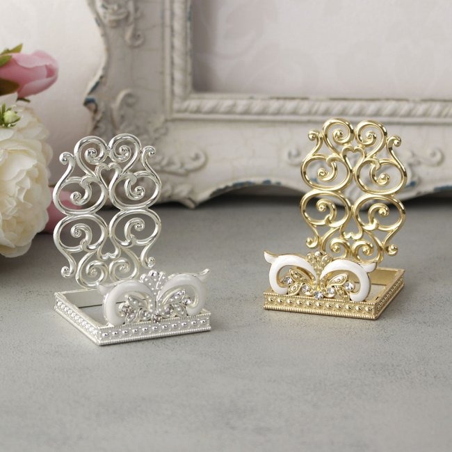 ArielWish日本皇室品牌HARMONIER高級居家生活-鏤空雕花金屬氣質優雅手機座手機架名片架婚禮小物兩色絕版品-細節圖3