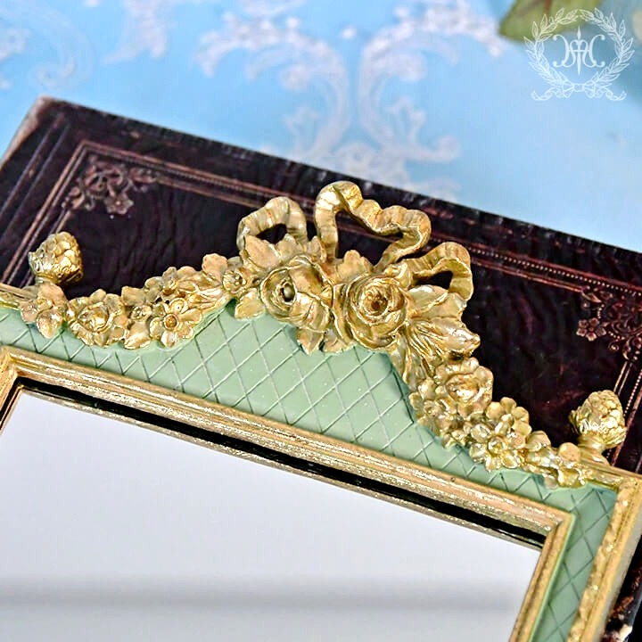 ArielWish日本皇室品牌HARMONIER高級居家生活-立體雕花燙金木質感掛飾鏡子攝影棚拍照婚禮小物-兩色絕版品-細節圖4