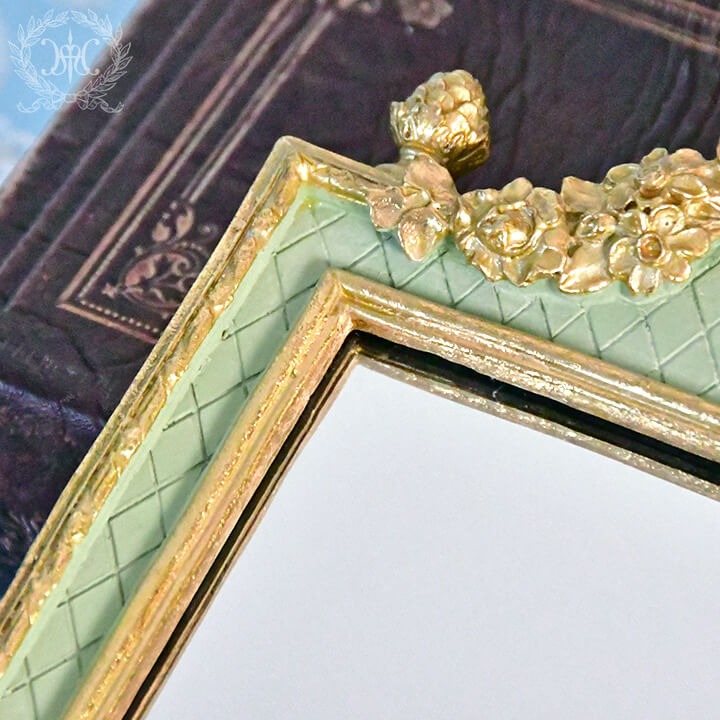 ArielWish日本皇室品牌HARMONIER高級居家生活-立體雕花燙金木質感掛飾鏡子攝影棚拍照婚禮小物-兩色絕版品-細節圖5