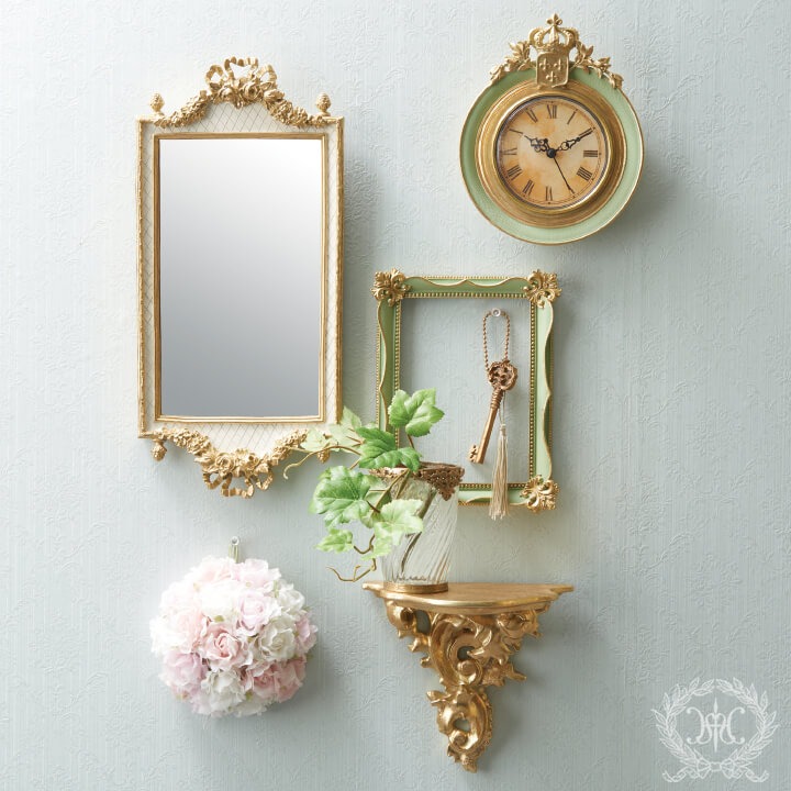 ArielWish日本皇室品牌HARMONIER高級居家生活-立體雕花燙金木質感掛飾時鐘攝影棚拍照婚禮小物-三色絕版品-細節圖8