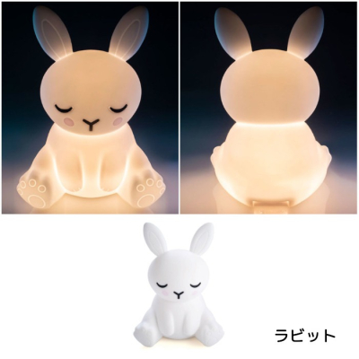 ArielWish日本LEADWORKS LED獨角獸兔子兔寶寶-矽膠安全夜燈晚安燈氣氛燈6段階調節燈光安撫娃娃-現貨