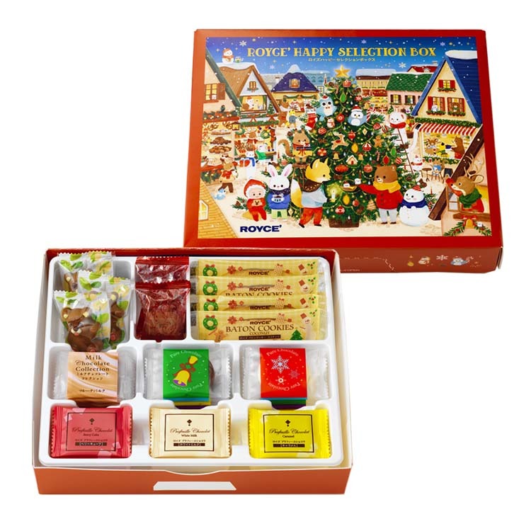 Ariel Wish日本北海道ROYCE聖誕節2024限量版立體書故事書巧克力片棒棒糖綜合巧克力聖誕繪本禮盒組-現貨1盒-細節圖2