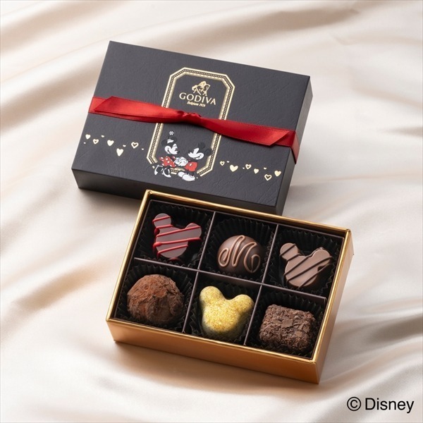 Ariel Wish日本Godiva限量聯名款一百週年米奇星星魔法系列聖誕節禮盒新年禮物情人節燙金愛心雕花巧克力-六入款-規格圖9