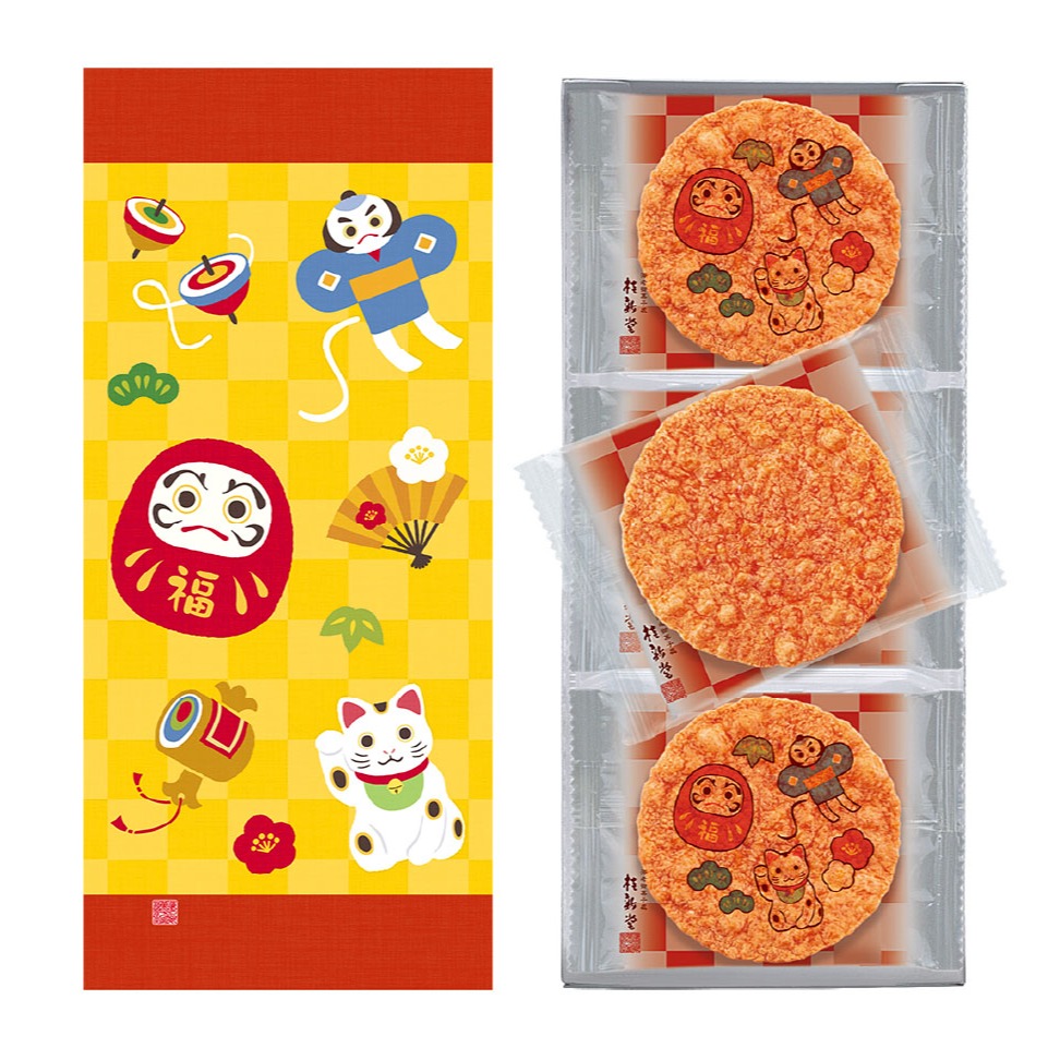 ArielWish桂新堂日本百年老店仙貝濃郁酥脆海老鮮蝦仙貝餅乾期間限量款新年限定干支賀正烤赤蝦-新年福氣禮盒，三款現貨-規格圖8