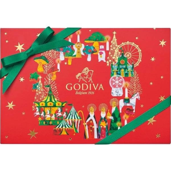ArielWish日本限定2024限量版 GODIVA 耶誕星空燙金星星聖誕樹巧克力片禮盒六枚入款派對交換禮物－珍藏版１-細節圖3