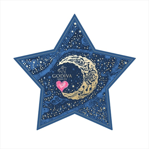 Ariel Wish日本限定2025限量版GODIVA情人節巧克力夢幻夜空星辰大海燙金月光珠寶盒立體星星禮盒-絕版珍藏版-細節圖9