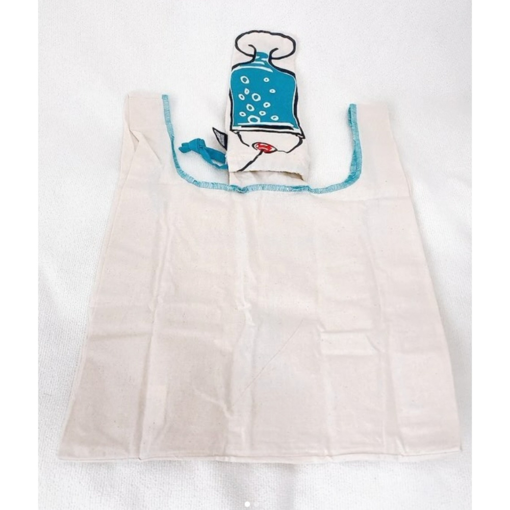 Ariel Wish日本AND PACKABLE 冰淇淋蘇打汽水造型收納購物袋折疊環保袋手提包肩背包100%純棉-現貨-細節圖8