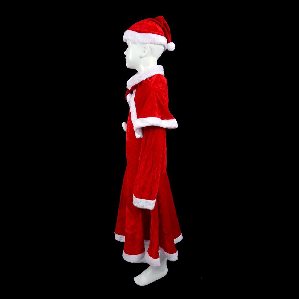 女童耶誕聖誕裝節慶派對 絨布小女生聖誕衣-130cm/150cm　聖誕服 聖誕裝扮 兒童聖誕衣-細節圖3