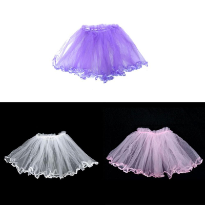 單色紗裙 芭蕾舞裙 多色表演半身蓬蓬裙 舞台網紗蓬蓬紗裙 表演服裝 裙子-白/粉/紫