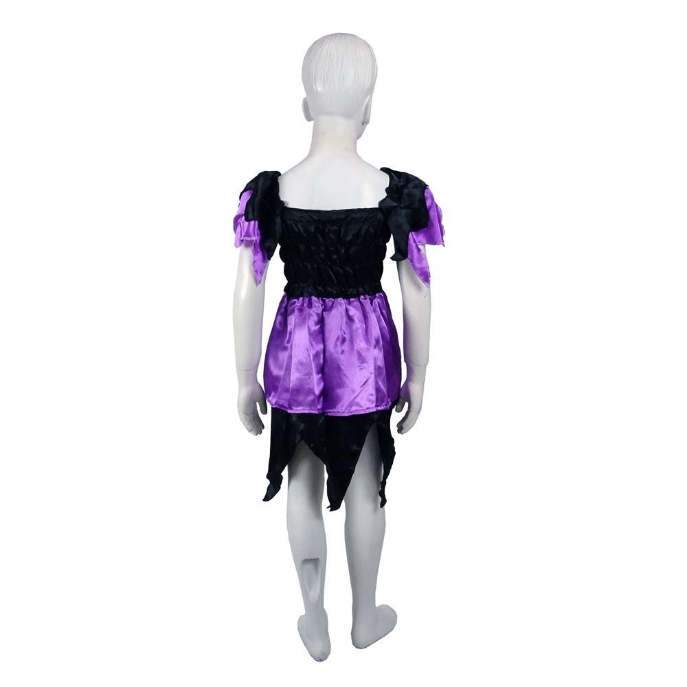 女巫紫黑洋裝 萬聖節 巫婆 兒童連身裙 連身裙子-細節圖2