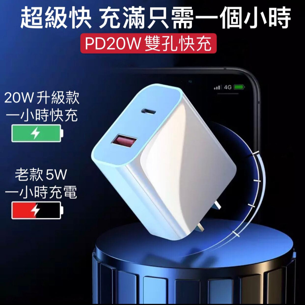 現貨 PD 快充頭 充電頭 type c 雙孔 快充 插頭 充電器 20w 通用 安卓 IPhone IPad-細節圖5