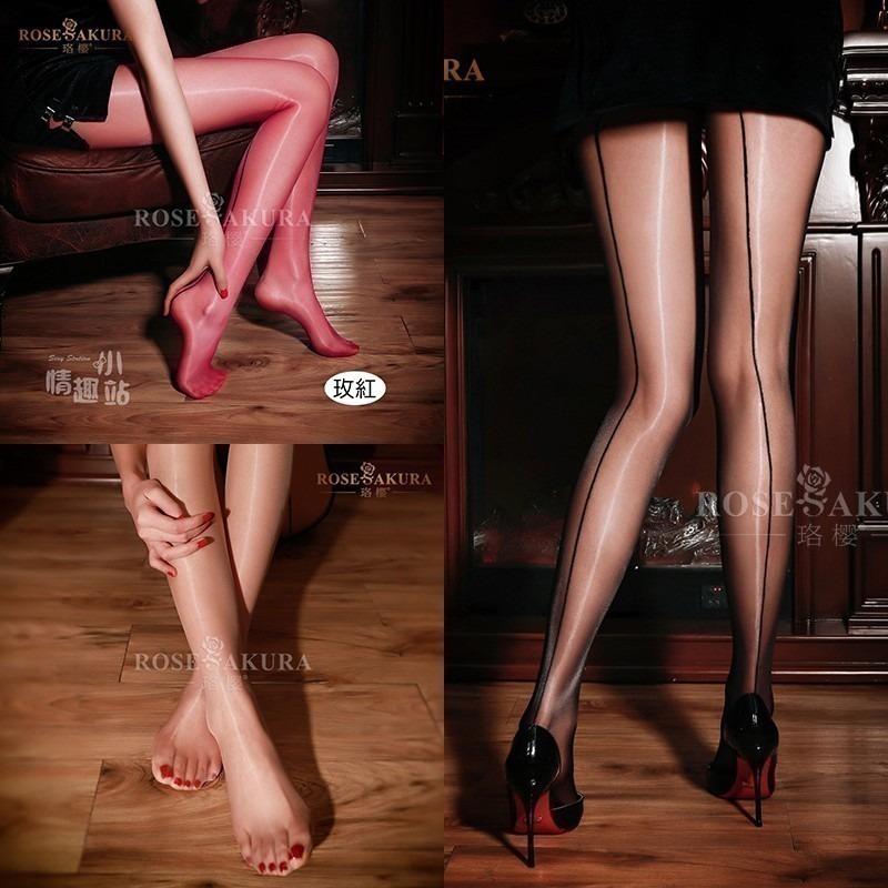 情趣小站 珞櫻極光高腰無腰邊油亮後豎線連褲襪#7386/7387-細節圖9