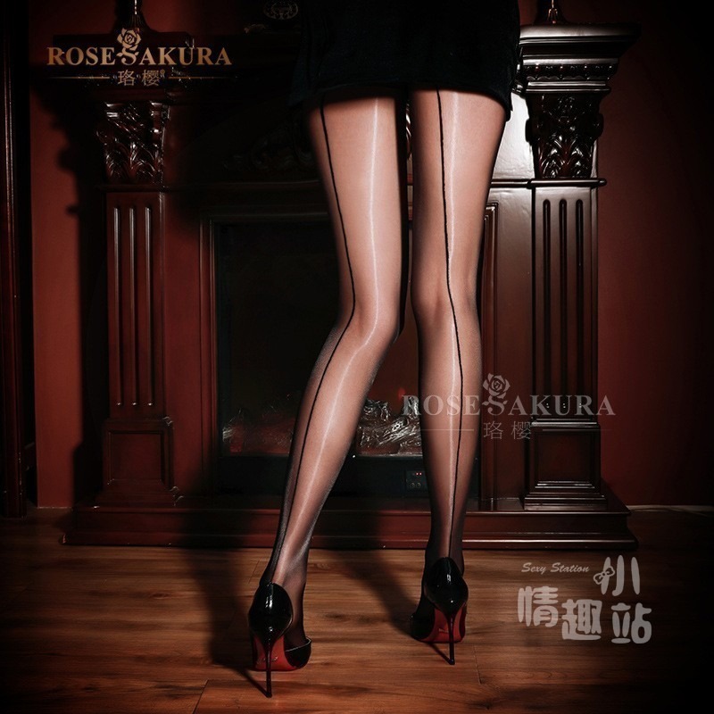 情趣小站 珞櫻極光高腰無腰邊油亮後豎線連褲襪#7386/7387-細節圖6