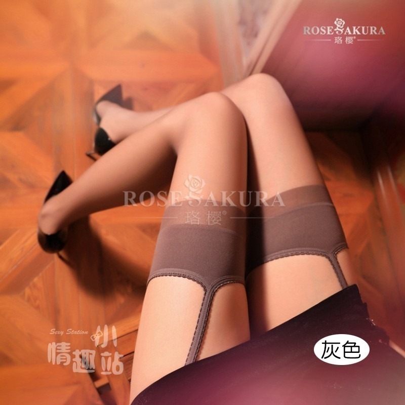 情趣小站 珞櫻蕾絲四面開襠鏤空吊帶一體襪#7365-細節圖5