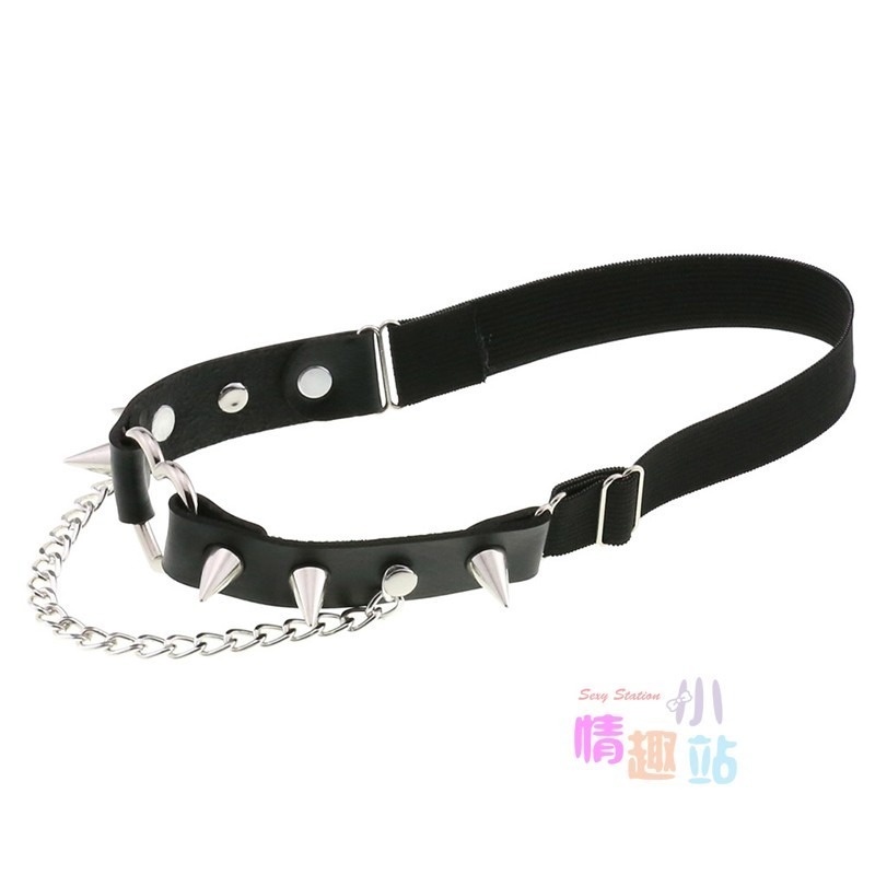 原宿龐克哥特風 個性桃心愛心鉚釘尖釘鏈條皮質大腿環#TXDWD05-細節圖3