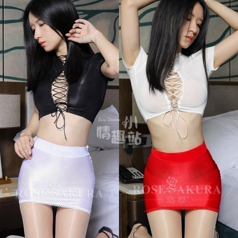 情趣小站 珞櫻女式閃光舍賓絲襪包臀裙#0404-細節圖6