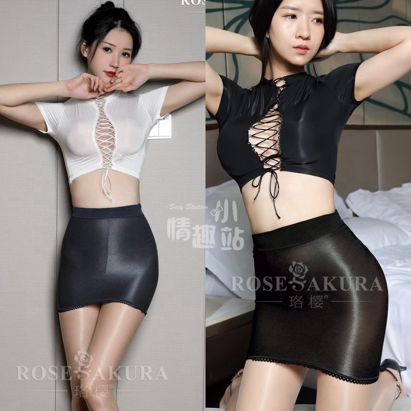 情趣小站 珞櫻女式閃光舍賓絲襪包臀裙#0404-細節圖7