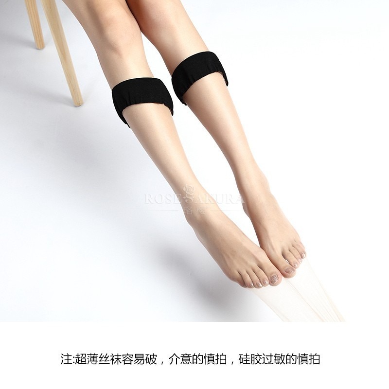 情趣小站 珞櫻1D撞色硅膠防滑腳尖透明長筒襪#0917-細節圖9