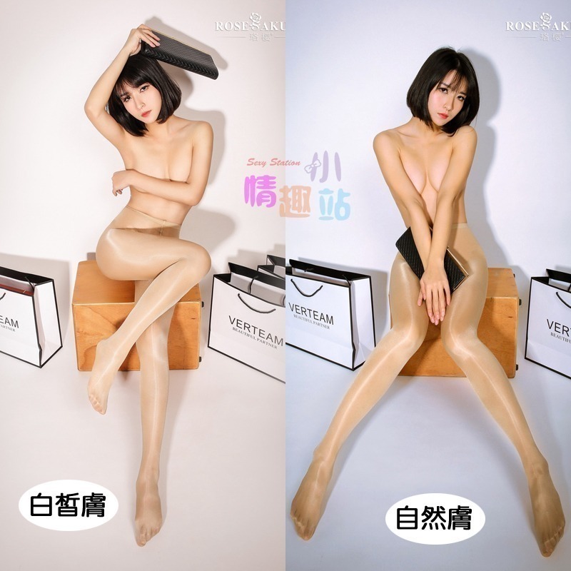 情趣小站 珞櫻高腰款裸氨包芯絲腳尖透明T襠開襠油亮連褲襪#0805-細節圖5