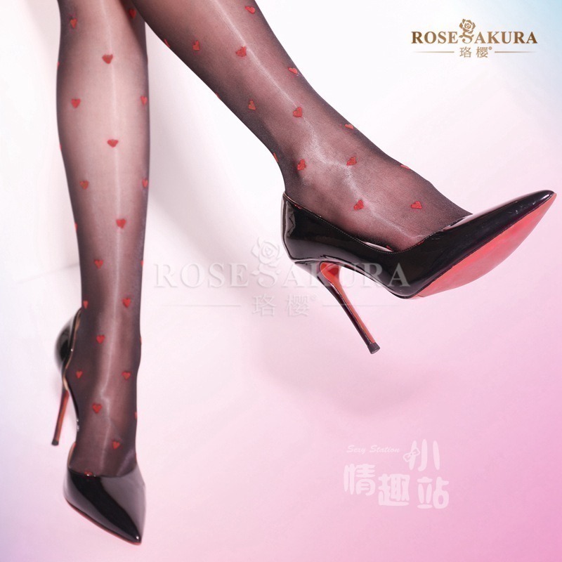 情趣小站 珞櫻極光系列 愛心油亮絲滑開襠連褲襪#8353-細節圖3
