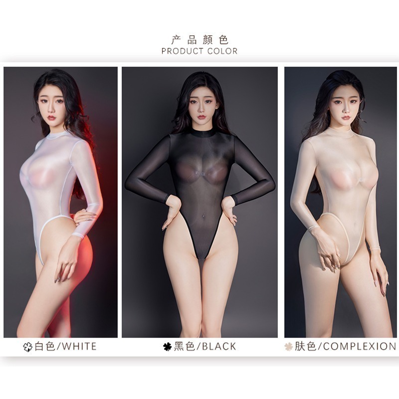 情趣小站 性感緊身薄透高彈襠部開釦連體衣#6646-細節圖2