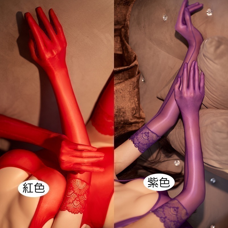 情趣小站 超薄性感亮滑花邊手套 情趣配件撸管神器#6705-細節圖5