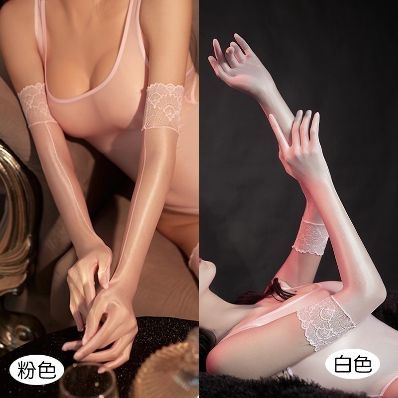 情趣小站 超薄性感亮滑花邊手套 情趣配件撸管神器#6705-細節圖6
