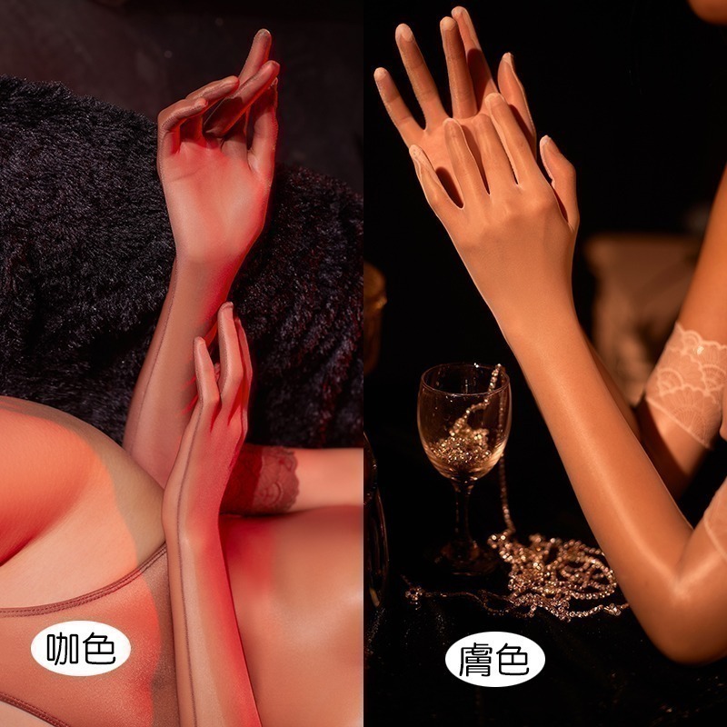 情趣小站 超薄性感亮滑花邊手套 情趣配件撸管神器#6705-細節圖7