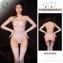 情趣小站 性感緊身薄透絲滑高彈襠部開釦連體衣#6704-規格圖9