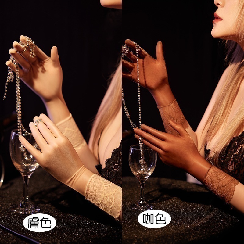 情趣小站 超薄性感絲滑蕾絲花邊手套 情趣配件撸管神器#6723-細節圖6