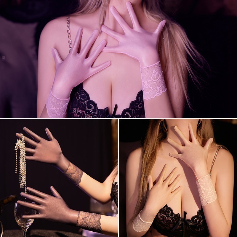 情趣小站 超薄性感絲滑蕾絲花邊手套 情趣配件撸管神器#6723-細節圖8