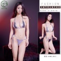 情趣小站 銀邊油亮綁帶三點式比基尼內衣丁字套裝#6616-規格圖9