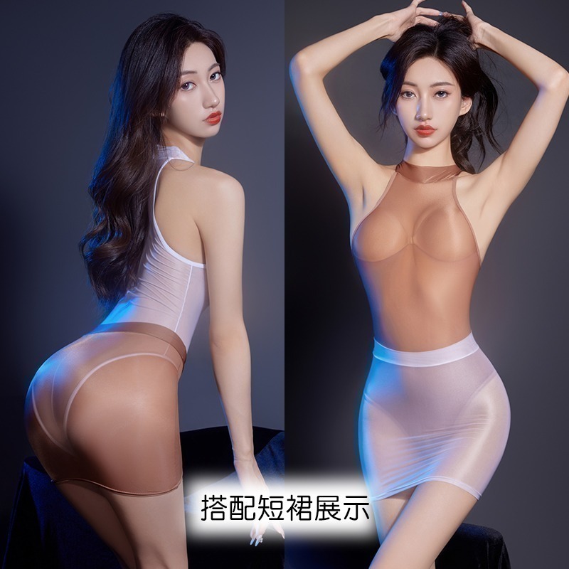 情趣小站 性感薄透情趣襠部開縫死庫水連體衣#6605-細節圖3