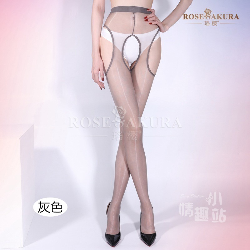 情趣小站 珞櫻極光四面開襠超薄油亮連褲襪#8402-細節圖6