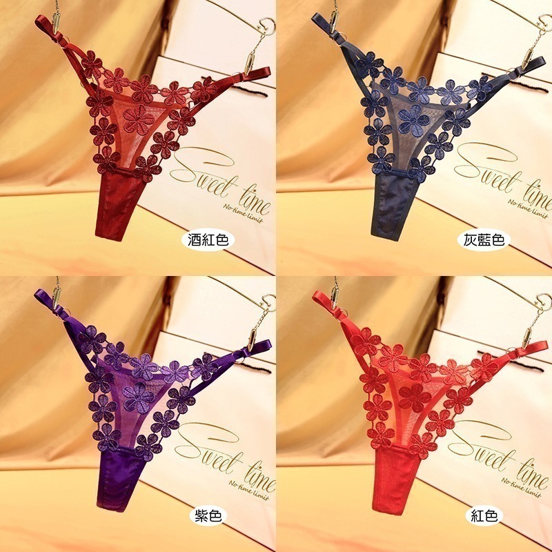 情趣小站 日系純欲少女甜美繡花腰帶可調節丁字褲#2263-細節圖8