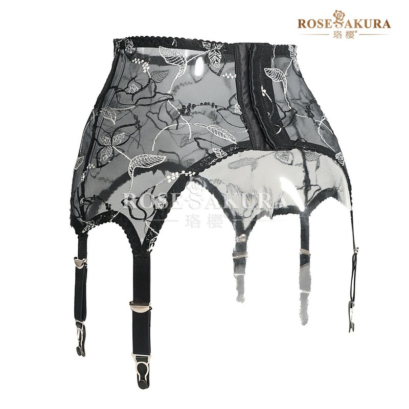 情趣小站 珞櫻高檔法式刺繡吊襪帶/刺繡長筒襪#8419/8445-細節圖8