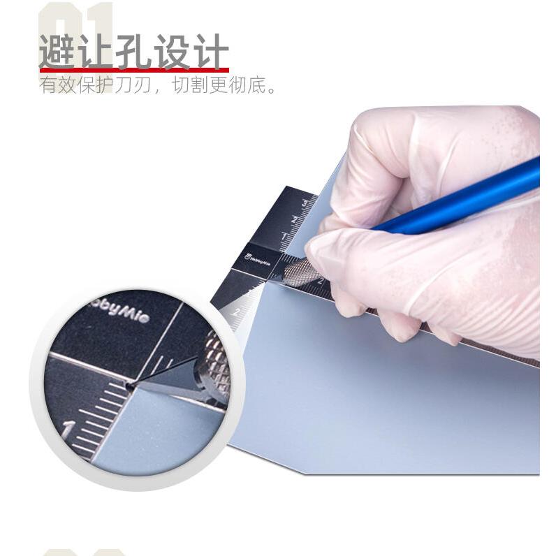 (大鳥叔叔模型)喵匠 HobbyMio HMR01 模型工具 不銹鋼T型尺 刻度精準耐用  T型尺規-細節圖4