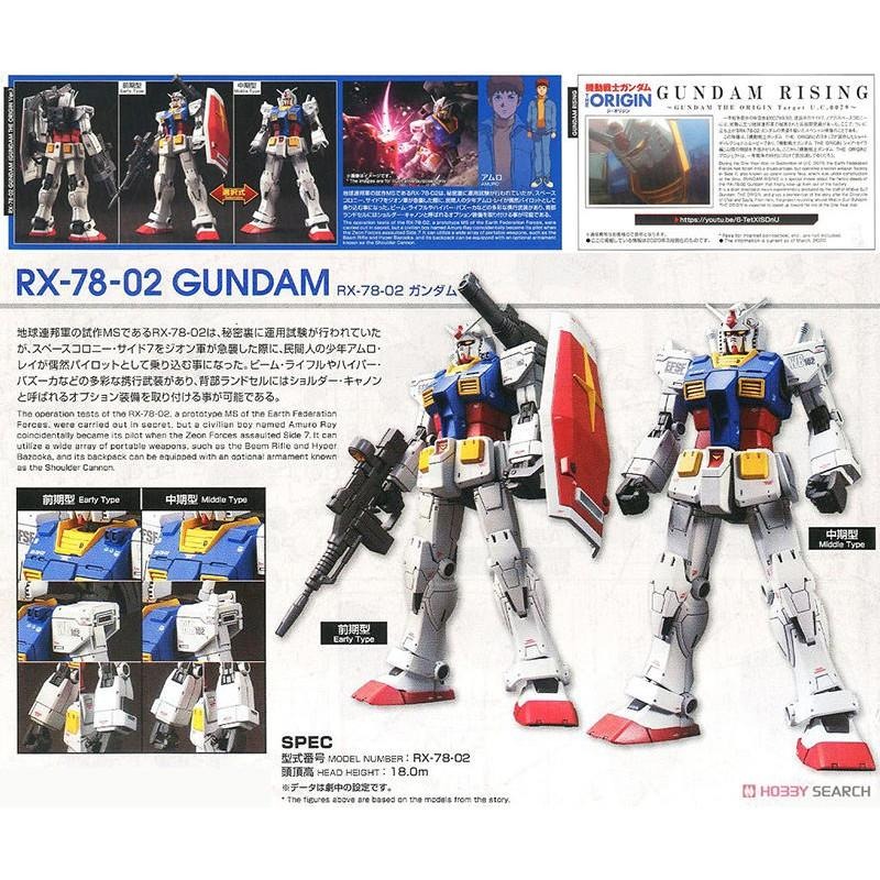 (大鳥叔叔模型)BANDAI鋼彈1/144 [現貨] HGTO#026 初鋼 THE ORIGIN RX-78-2-細節圖3