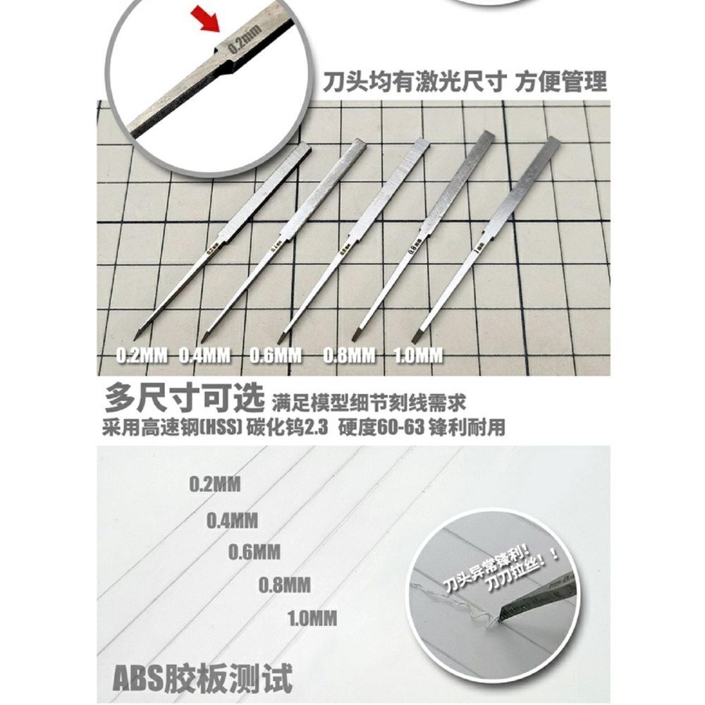 (大鳥叔叔模型) 模式玩造 MS012  MS-012 金屬手柄 模型刻線 刻線刀 金屬推刀 細節刻線-細節圖7