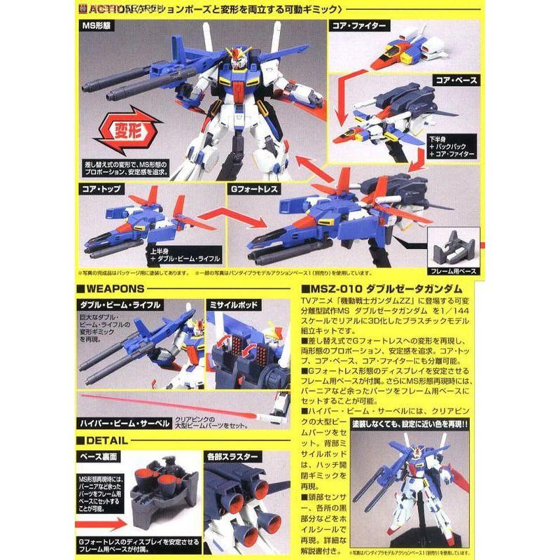 (大鳥叔叔模型)BANDAI 鋼彈1/144 HGUC#111 ZZ鋼彈ZZGUNDAM MSZ-010-細節圖2