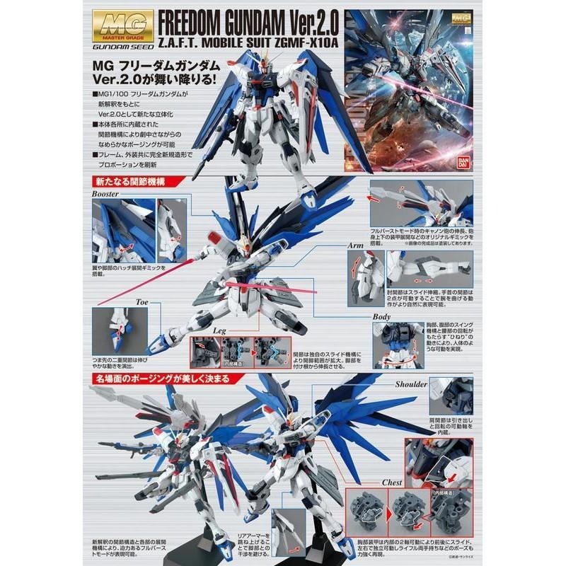 (大鳥叔叔模型)BANDAI 鋼彈 鋼普拉MG 1/100 ZGMF-X10A Freedom 自由鋼彈 Ver.2.0-細節圖2