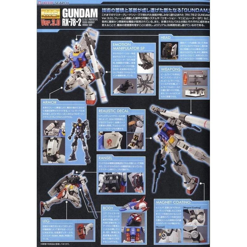 (大鳥叔叔模型)BANDAI 鋼彈 鋼普拉 MG 1/100 初鋼 RX-78-2 GUNDAM Ver.3.0-細節圖4