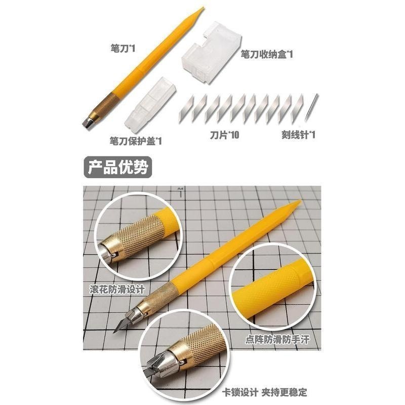 (大鳥叔叔模型) 模式玩造 MS062 MS-062 窄口 筆刀 30° 水口 湯口 遮蓋 水貼 鋼彈 模型工具-細節圖3