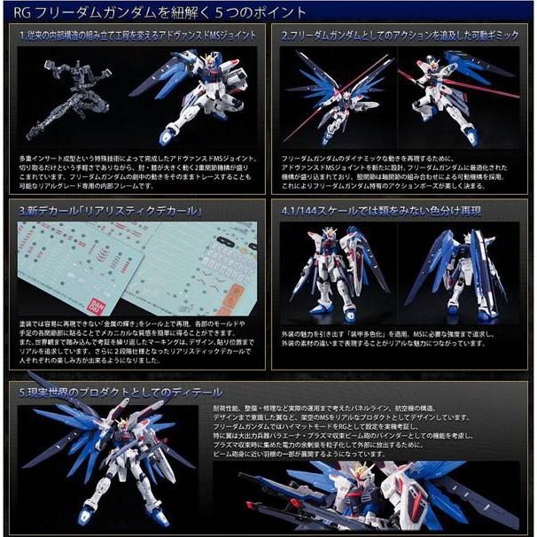 (大鳥叔叔模型)BANDAI 鋼彈 1/144 RG05 RG 05 自由鋼彈 FREEDOM X10A-細節圖3