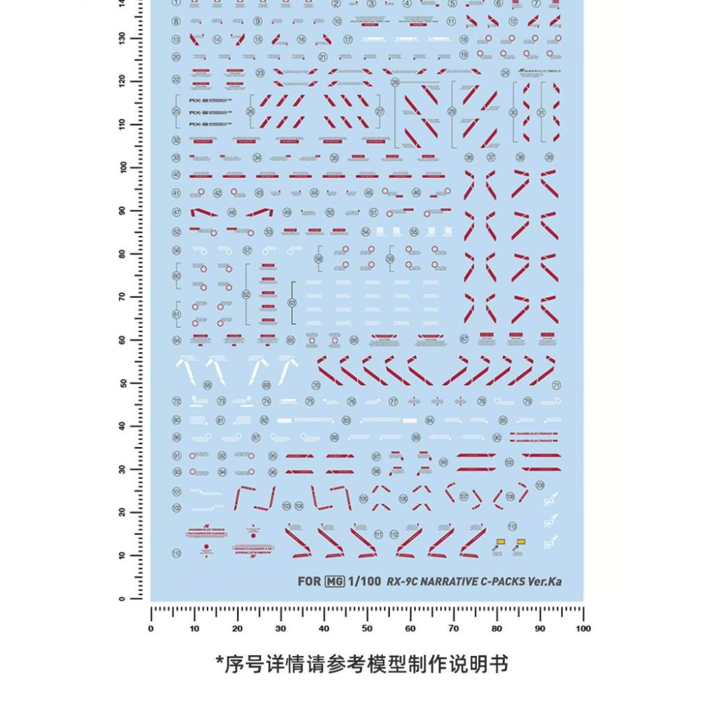 (大鳥叔叔模型) 匠心社 水貼 水貼紙 MG 220 1/100 敘事鋼彈 C裝備 Ver.Ka 機動戰士鋼彈NT-細節圖3