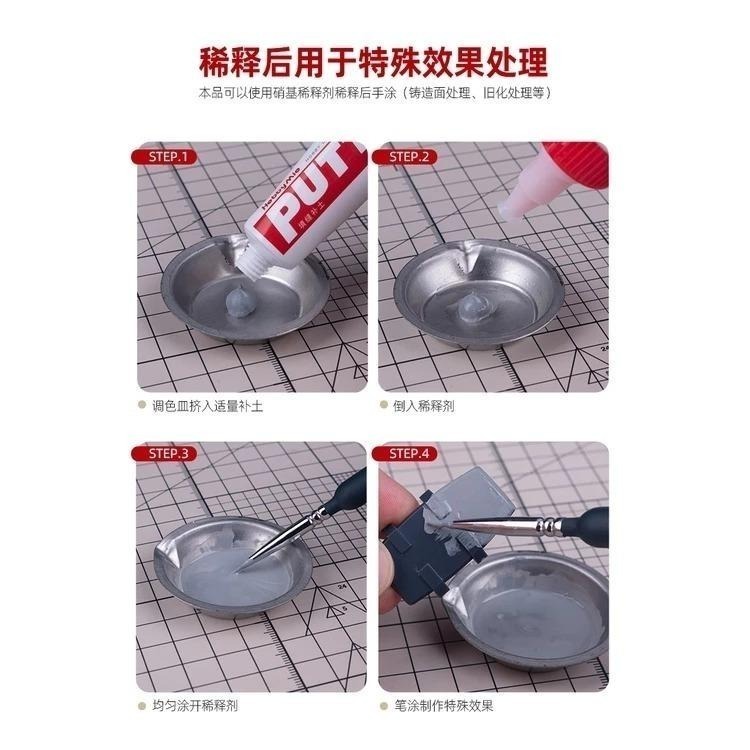 (大鳥叔叔模型) 喵匠 HobbyMio 牙膏補土(白/灰/黑) 快乾配方 細膩密度高 高密度填縫補土 20g 補土-細節圖8