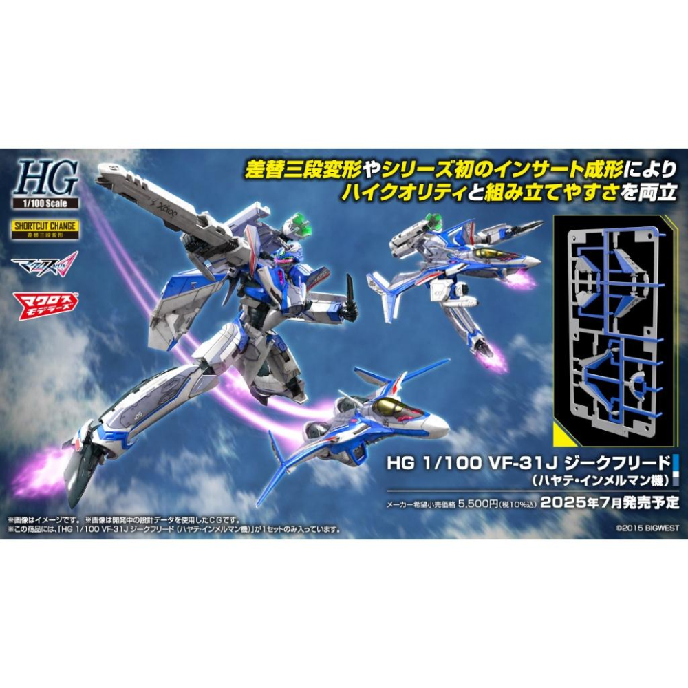(大鳥叔叔模型) BANDAI HG 1/100 超時空要塞 VF-31J 英雄式 (疾風 英麥曼機)-細節圖3
